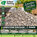 1" Down Hardcore Limestone – Strong Sub-Base 850kg Bulk Bag-Eclipse Fencing