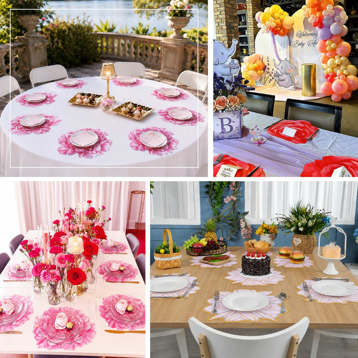 Floral party placemats for baby shower and elegant table decor