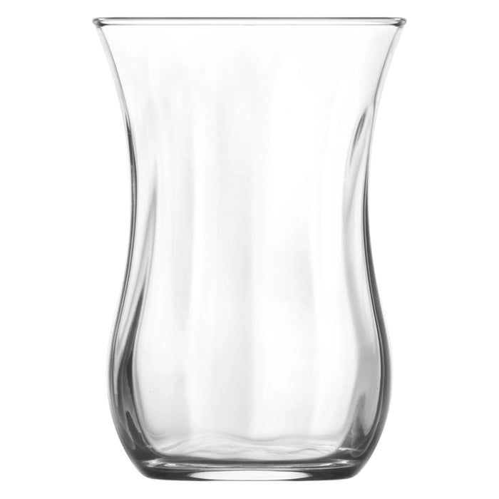 115ml Klasik Embossed Glass Turkish Tea Cups - Pack of Six