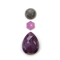 ruby, sapphire round & pear rose cut