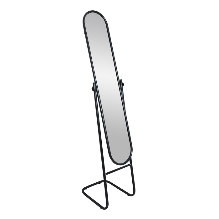 153cm x 30cm Black Round Full-Length Mirror