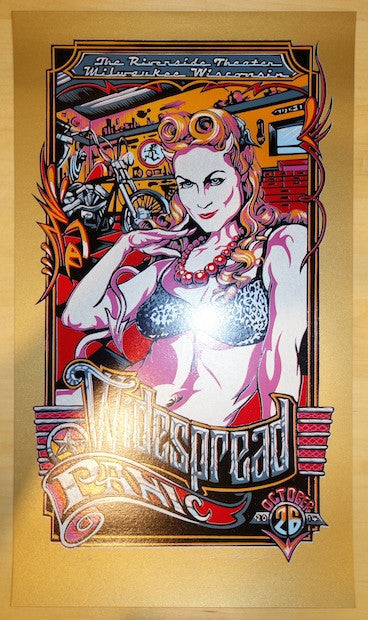 2014 Widespread Panic - Milwaukee III Gold Variant Poster by AJ Masthay