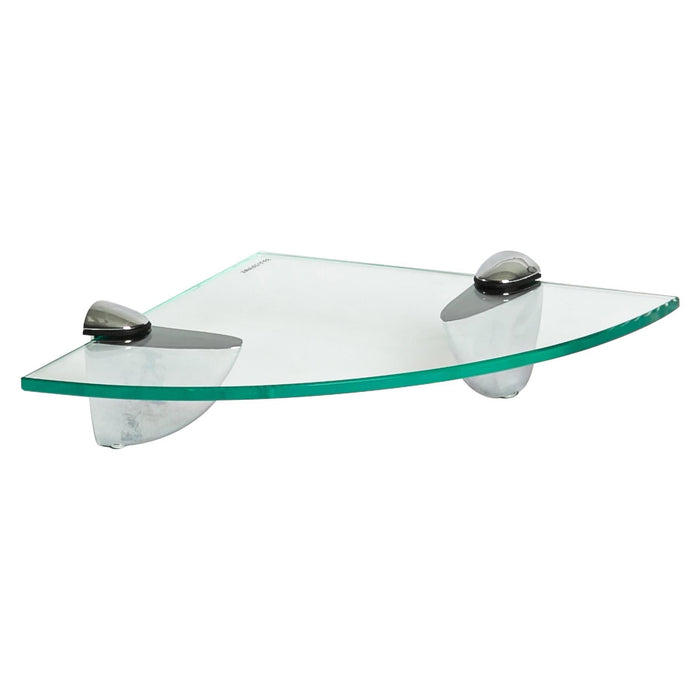 20cm Floating Glass Corner Shelf