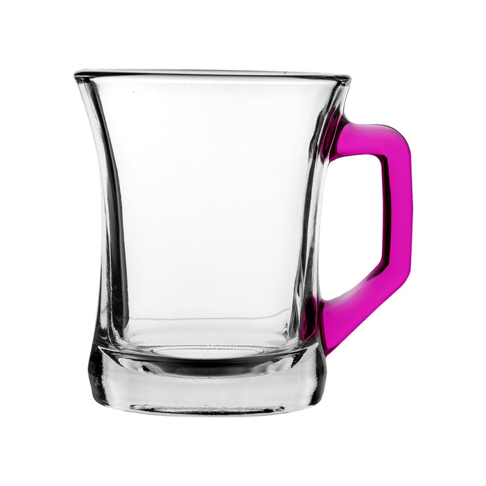 225ml Zen+ Multicolour Glass Coffee Mugs - Pack of Six