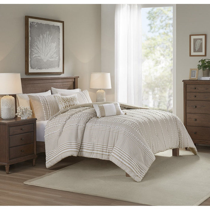 3 Piece Cotton Yarn Dyed Duvet Cover Set Doba