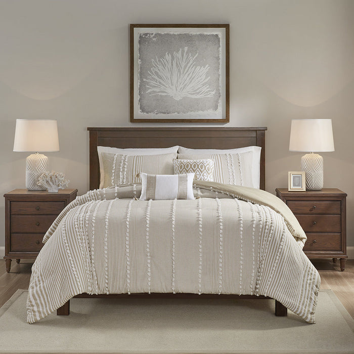 3 Piece Cotton Yarn Dyed Duvet Cover Set Doba