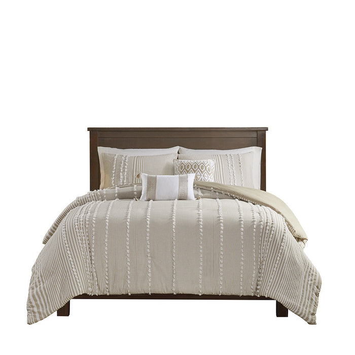 3 Piece Cotton Yarn Dyed Duvet Cover Set Doba