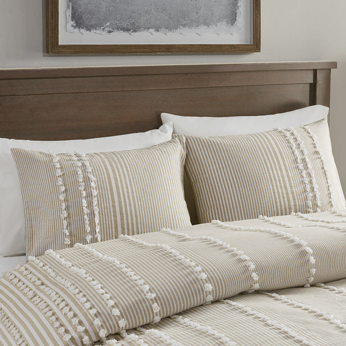 3 Piece Cotton Yarn Dyed Duvet Cover Set Doba