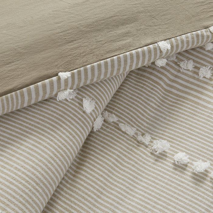 3 Piece Cotton Yarn Dyed Duvet Cover Set Doba