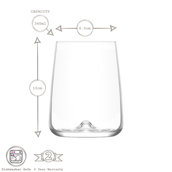 360ml Terra Tumbler Glasses - Pack of Six