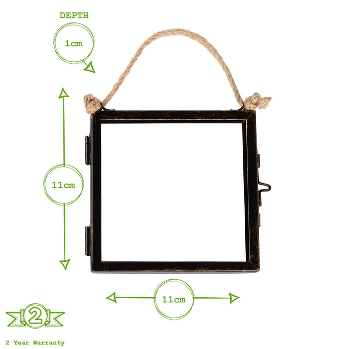 4" x 4" Black Hanging Metal Photo Frame