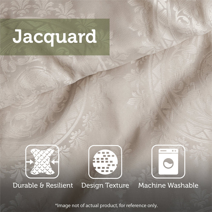 7 Piece Jacquard Comforter Set with Throw Pillows Doba