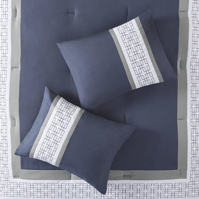 8 Piece Embroidered Comforter Set Doba