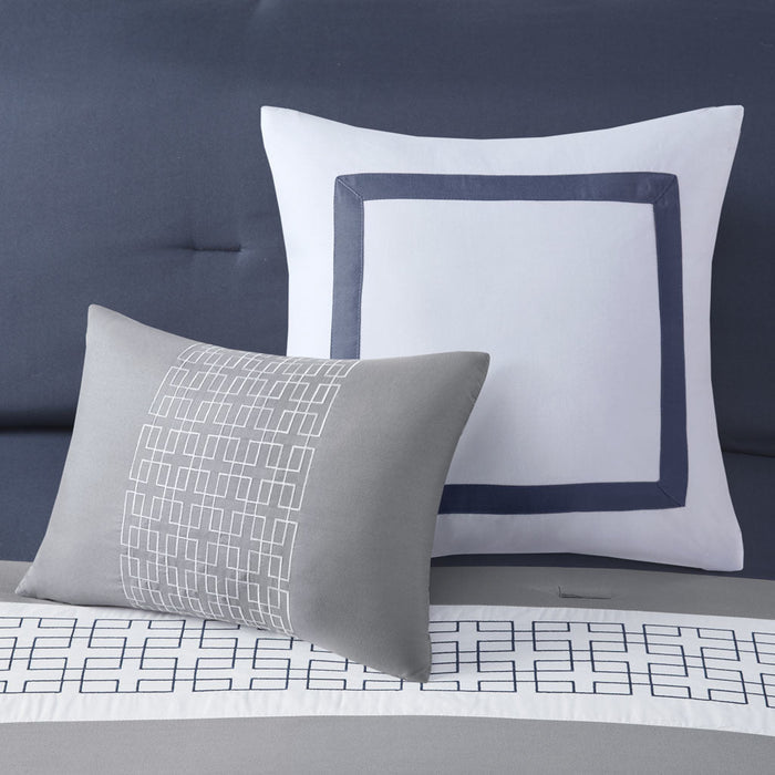 8 Piece Embroidered Comforter Set Doba