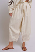 Adeline Cotton Linen Cocoon Pants with Elastic Waist