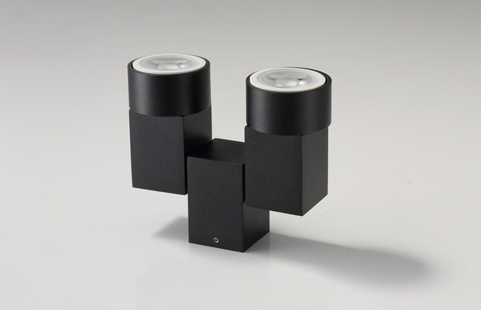 Adjustable Double Spotlight White/Black - Level Decor