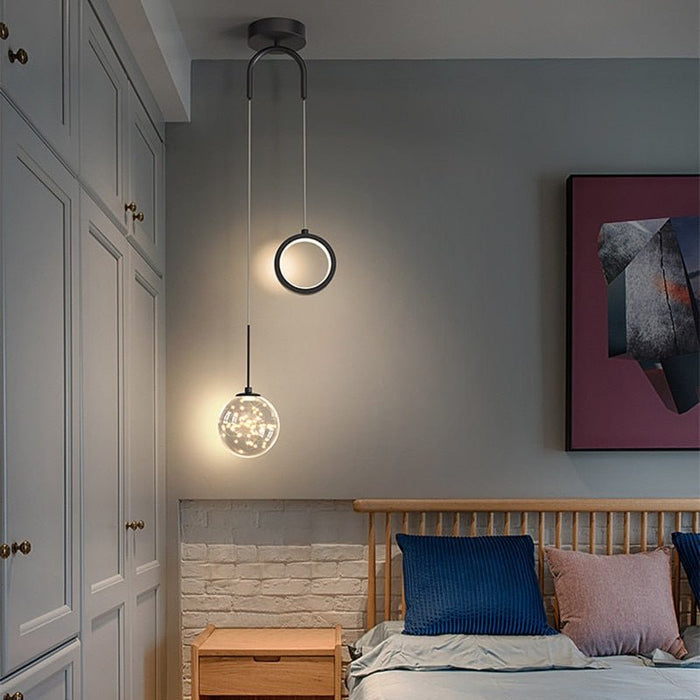 Amalia Pendant Light - Black / Cold White / 8.3" x 59" / 21cm x 150cm - Level Decor