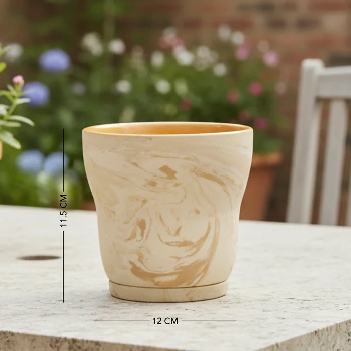 Amber Love Ceramic Planter - curved