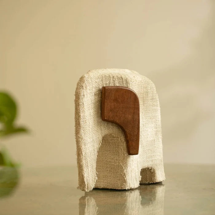 Anarva Ecomix Elephant With Fabric & Wood - Large