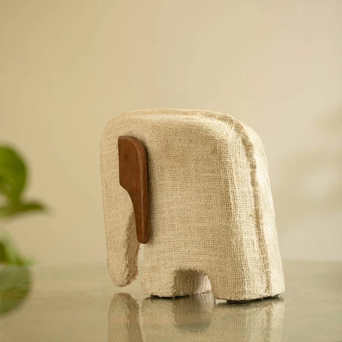 Anarva Ecomix Elephant With Fabric & Wood - Large
