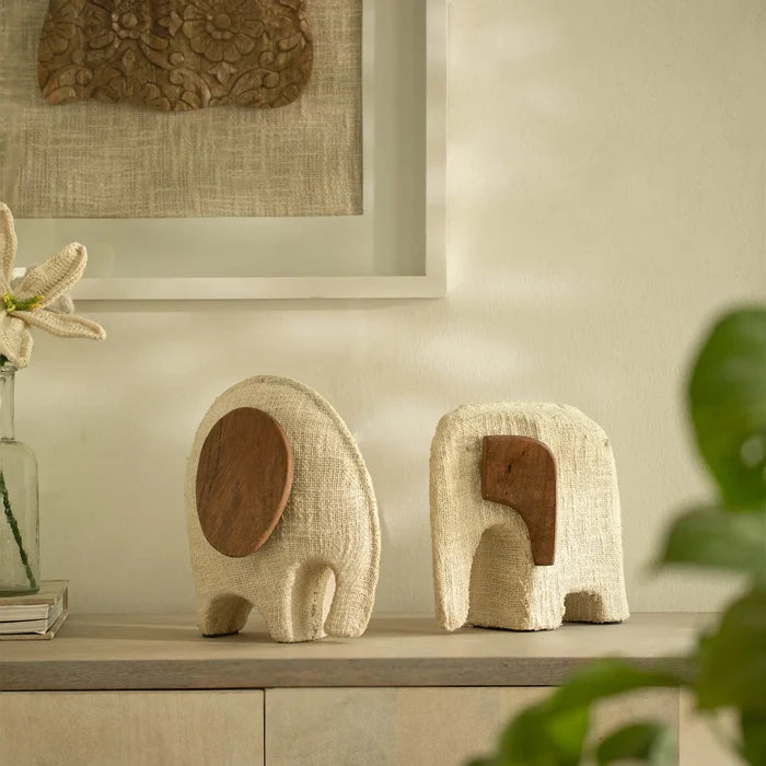 Anarva Ecomix Elephant With Fabric & Wood - Large