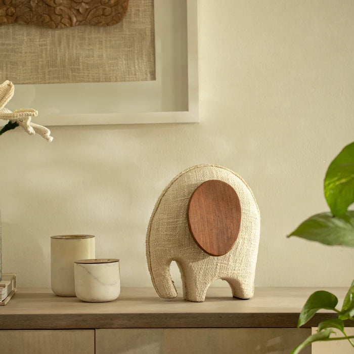 Anarva  Ecomix Elephant With Fabric & Wood - Small