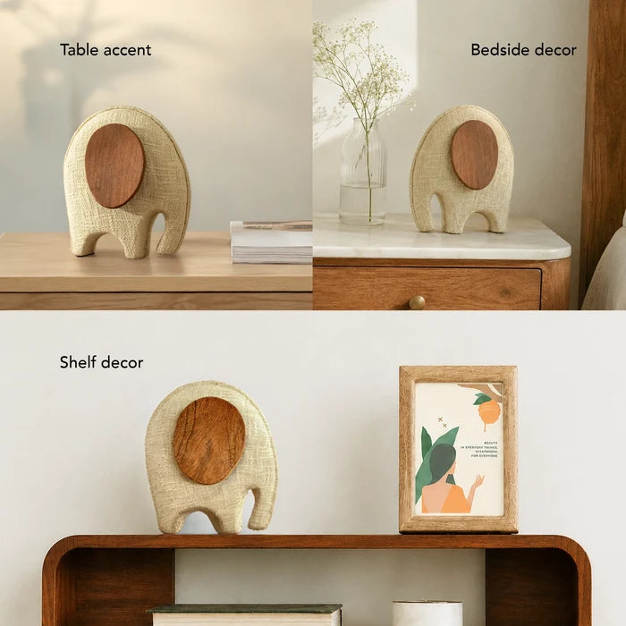 Anarva  Ecomix Elephant With Fabric & Wood - Small