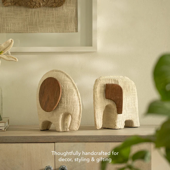 Anarva  Ecomix Elephant With Fabric & Wood - Small