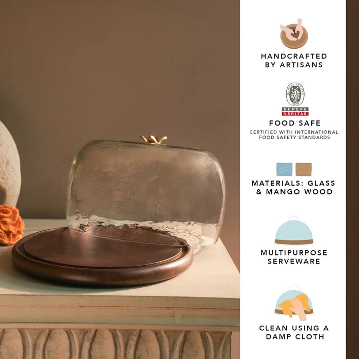 Annar cloche with wooden base