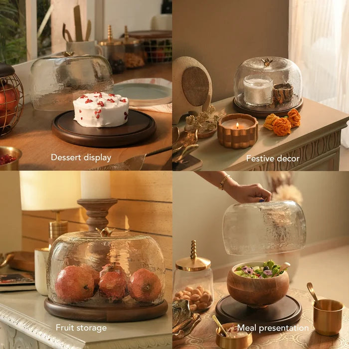 Annar cloche with wooden base