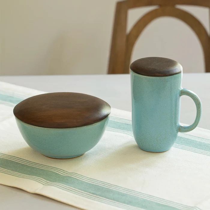 aqua rustic breakfast set