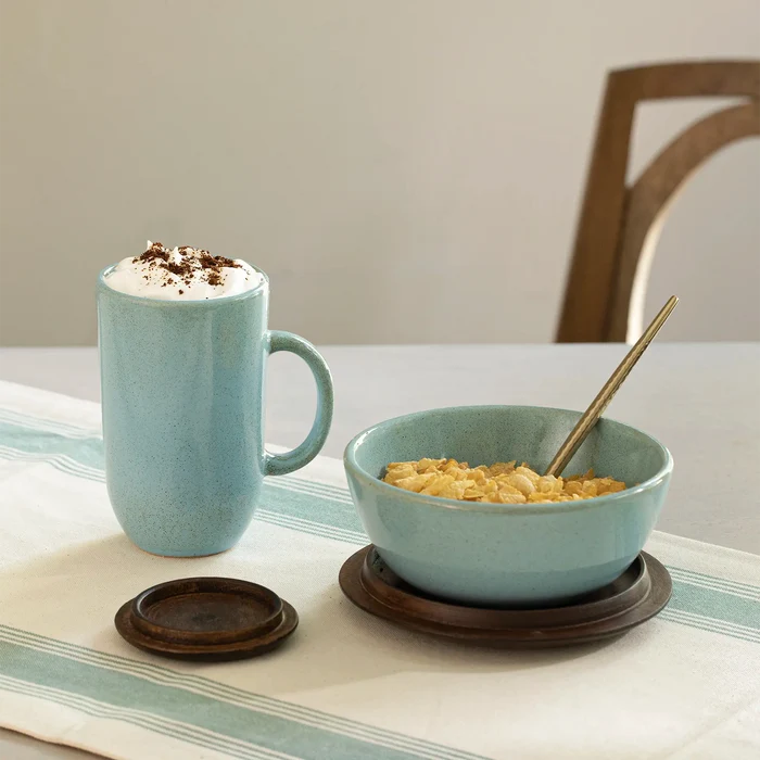 aqua rustic breakfast set
