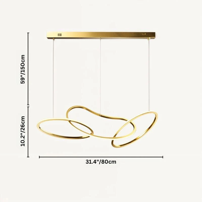 3 Heads - Gold - 31.5" x 10.2" / 80cm x 26cm - 42W / White Light