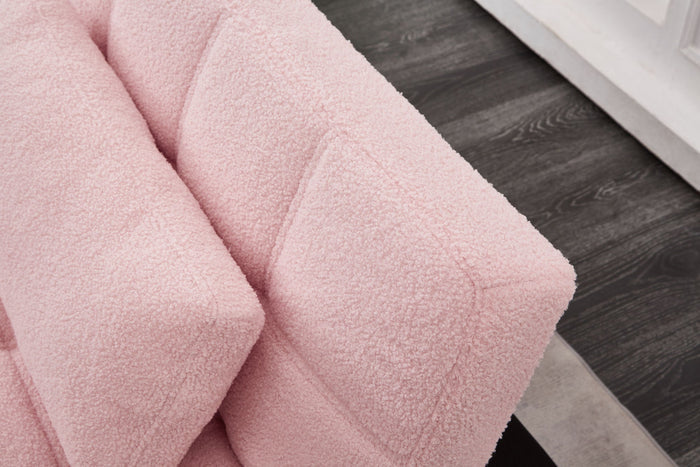 Aubrey Convertible Futon in Teddy Pink Plush Doba