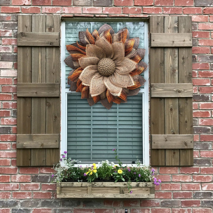 Autumn Sunflower in Burlap Modern Farmhouse