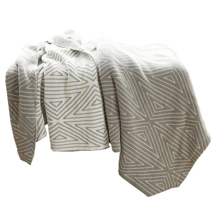 Ayden Brushed Cotton Double-Sided Geometric Blanket - Divine Heart L.A.