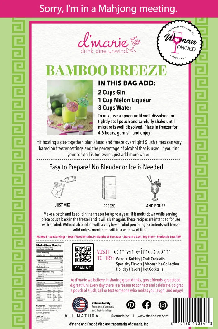 Bamboo Breeze Cocktail Slush Mix by D'Marie