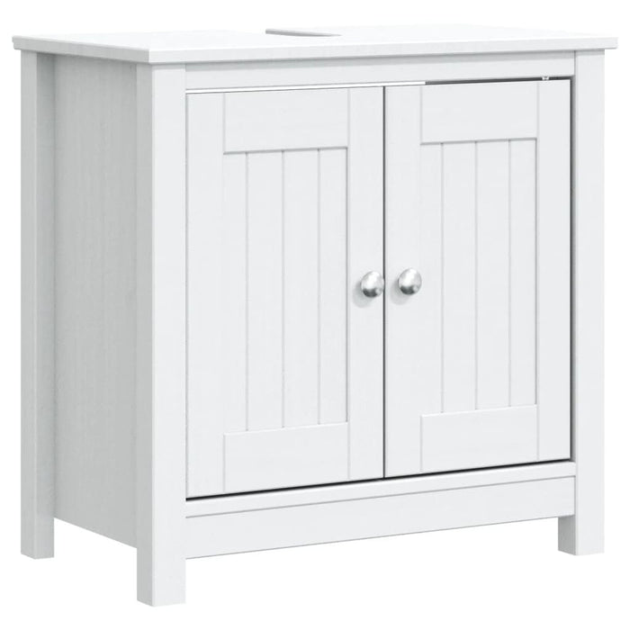 Bathroom Sink Cabinet BERG White 23.6"x13.4"x23.2" Solid Wood Pine - Divine Heart L.A.