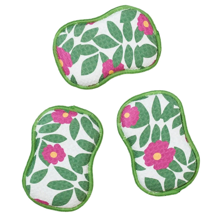Beach Roses Reusable Sponges (Set of 3)