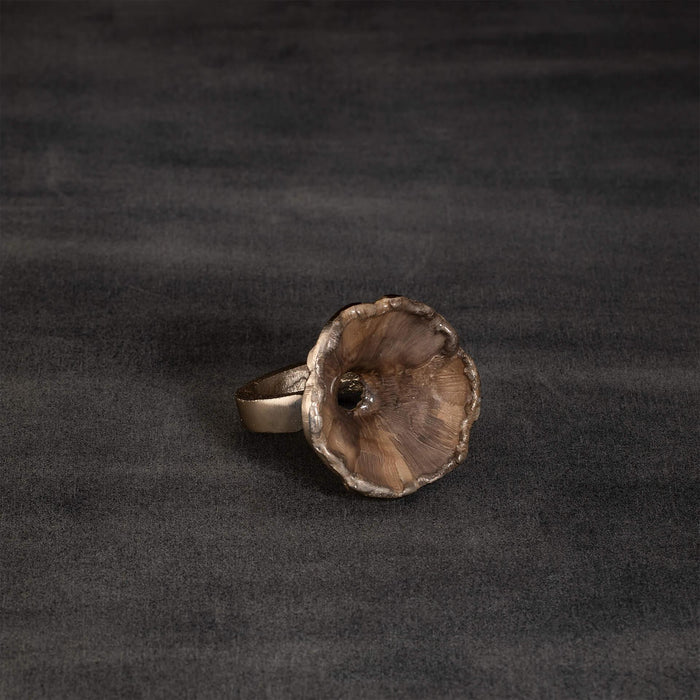 beige coral metal napkin ring