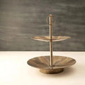 Beige Metal 2-Tier Cake Stand - ellementry