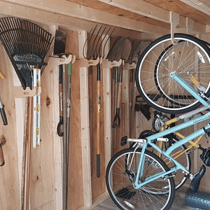 Bike Organizer Shed Organization Ideas, Shed Tool Racks, Shed Accessories, Shed Storage - HangThis Up. Bike Hanging Hooks