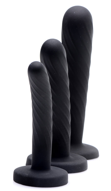 Black 3 Piece Silicone Strap-On Set Image 1