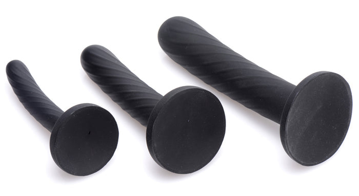 Black 3 Piece Silicone Strap-On Set Image 3