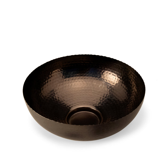Black Fluted Metal Bowl