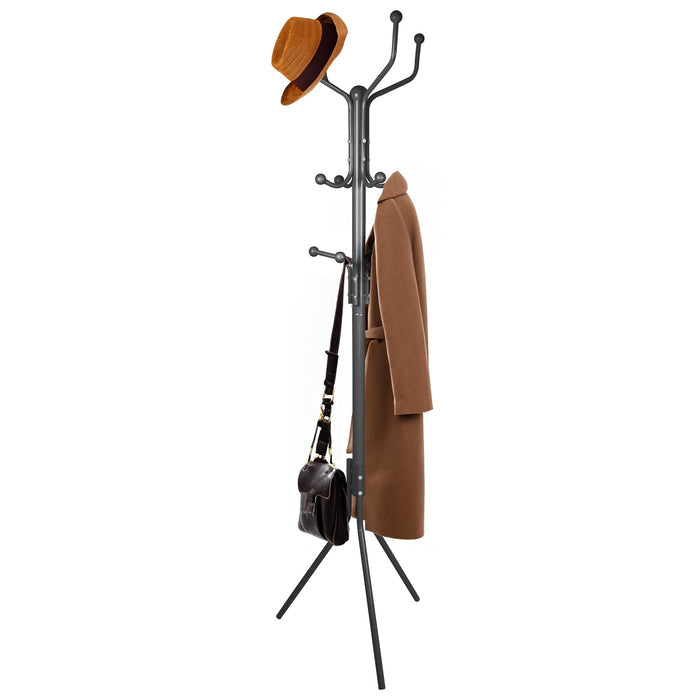 Black Free-Standing Steel Coat Rack