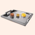Black Metal Tray With Handles- Large