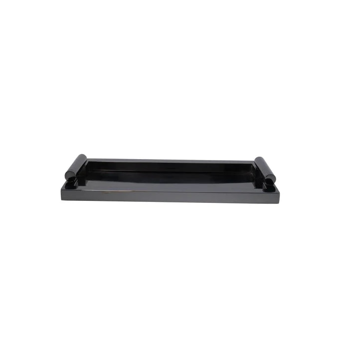 Black Metal Tray With Handles- Large