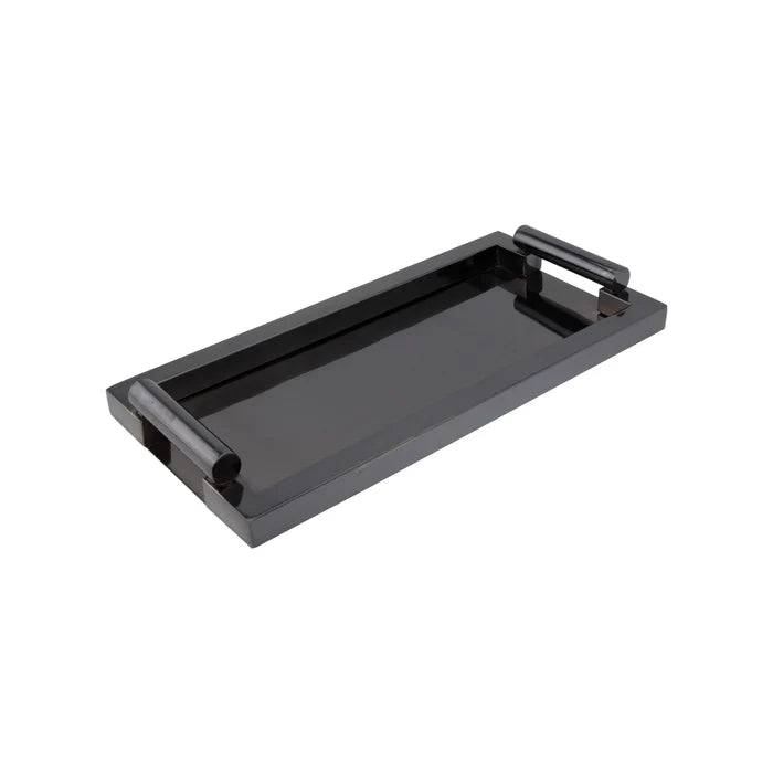 Black Metal Tray With Handles- Large