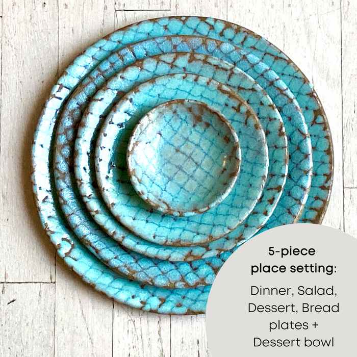 Blizzard Blue Place Setting, 5 Piece